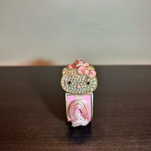 Hello Kitty Rose Flower Gold And Pink Colored Flip Watch